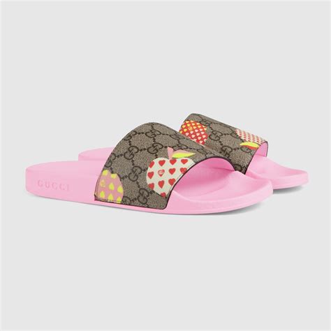 women's gucci les pommes slide sandal|net a porter Gucci sandals.